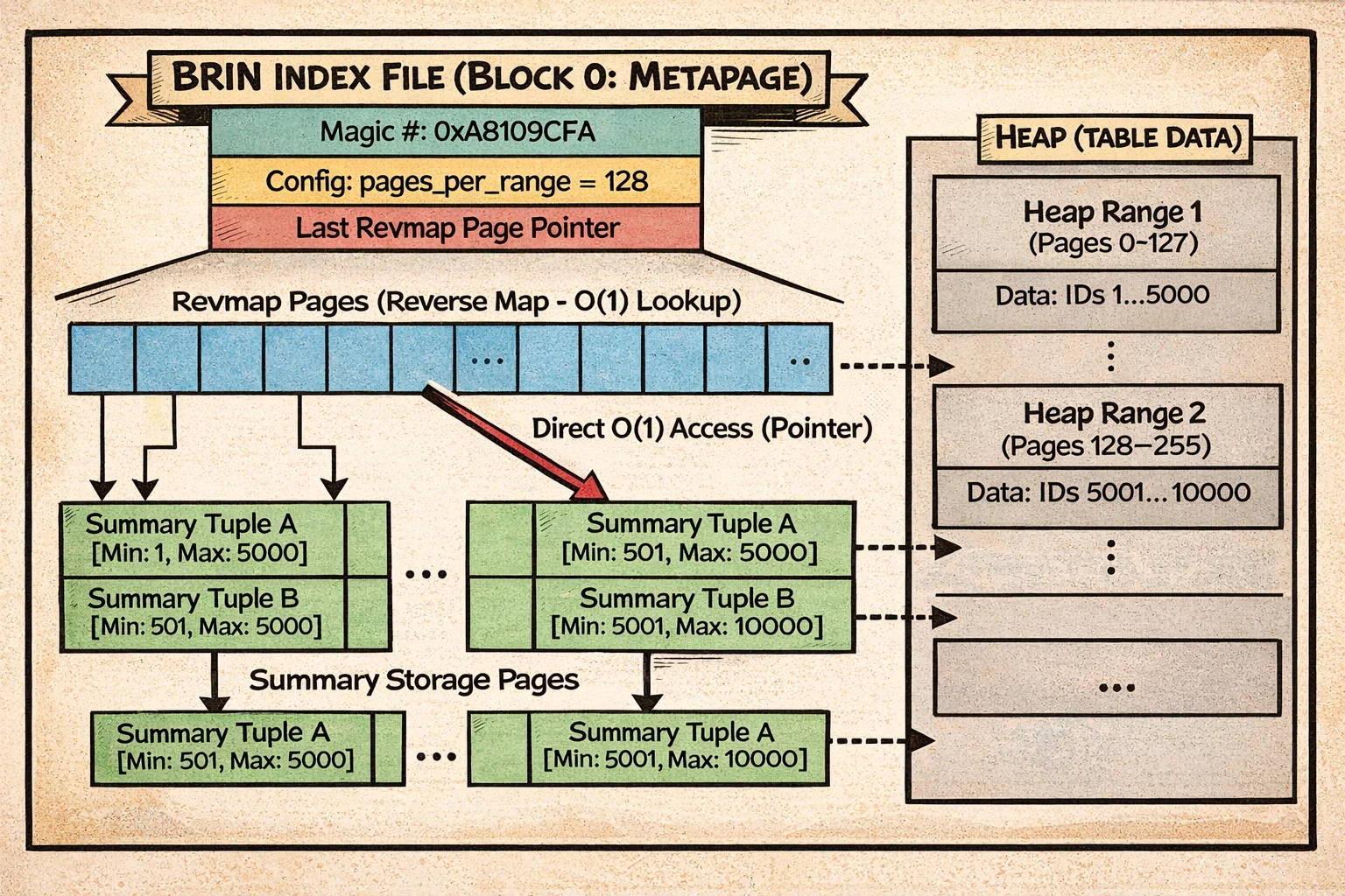 PostgreSQL BRIN Index Structure